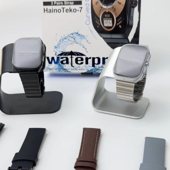 HainoTeko-7 – Smart Watch Étanche avec Écran AMOLED & Verre Courbé