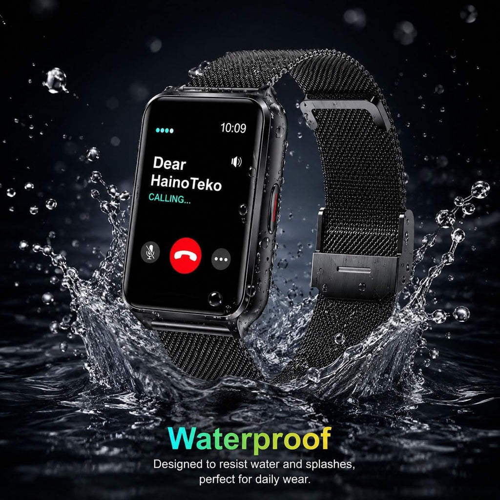 HainoTeko SQ-20 Mini – Smart Watch Étanche AMOLED avec Appels Bluetooth & 3 Bracelets
