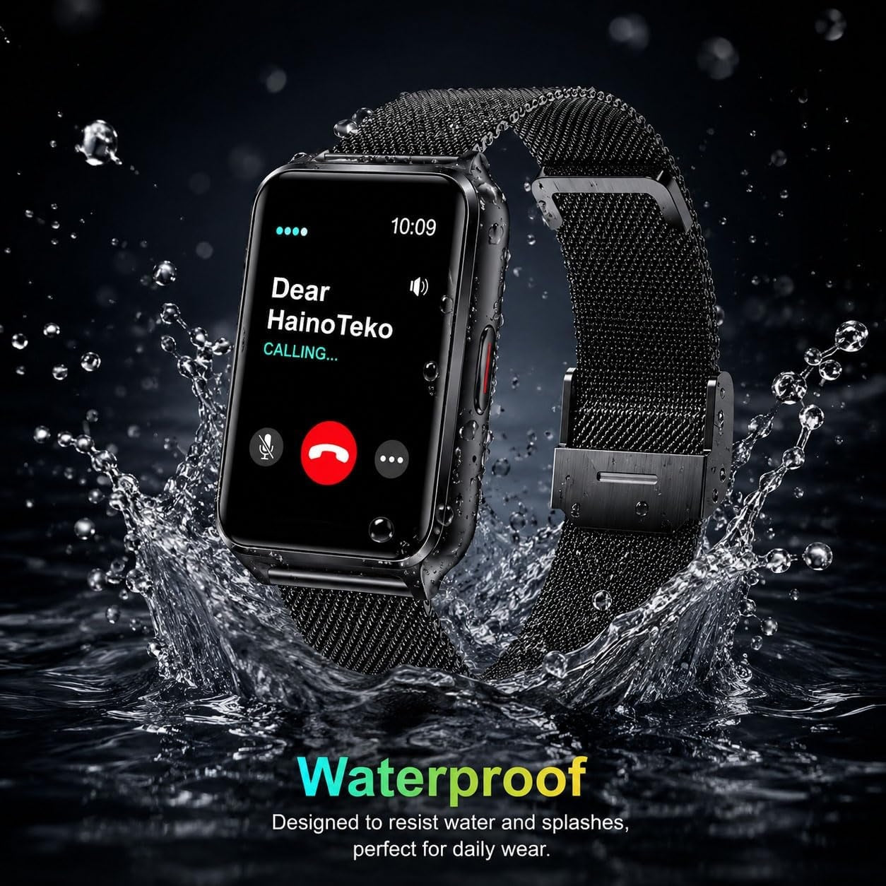 HainoTeko SQ-20 Mini – Smart Watch Étanche AMOLED avec Appels Bluetooth & 3 Bracelets