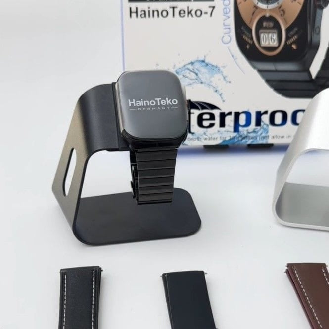 HainoTeko-7 – Smart Watch Étanche avec Écran AMOLED & Verre Courbé