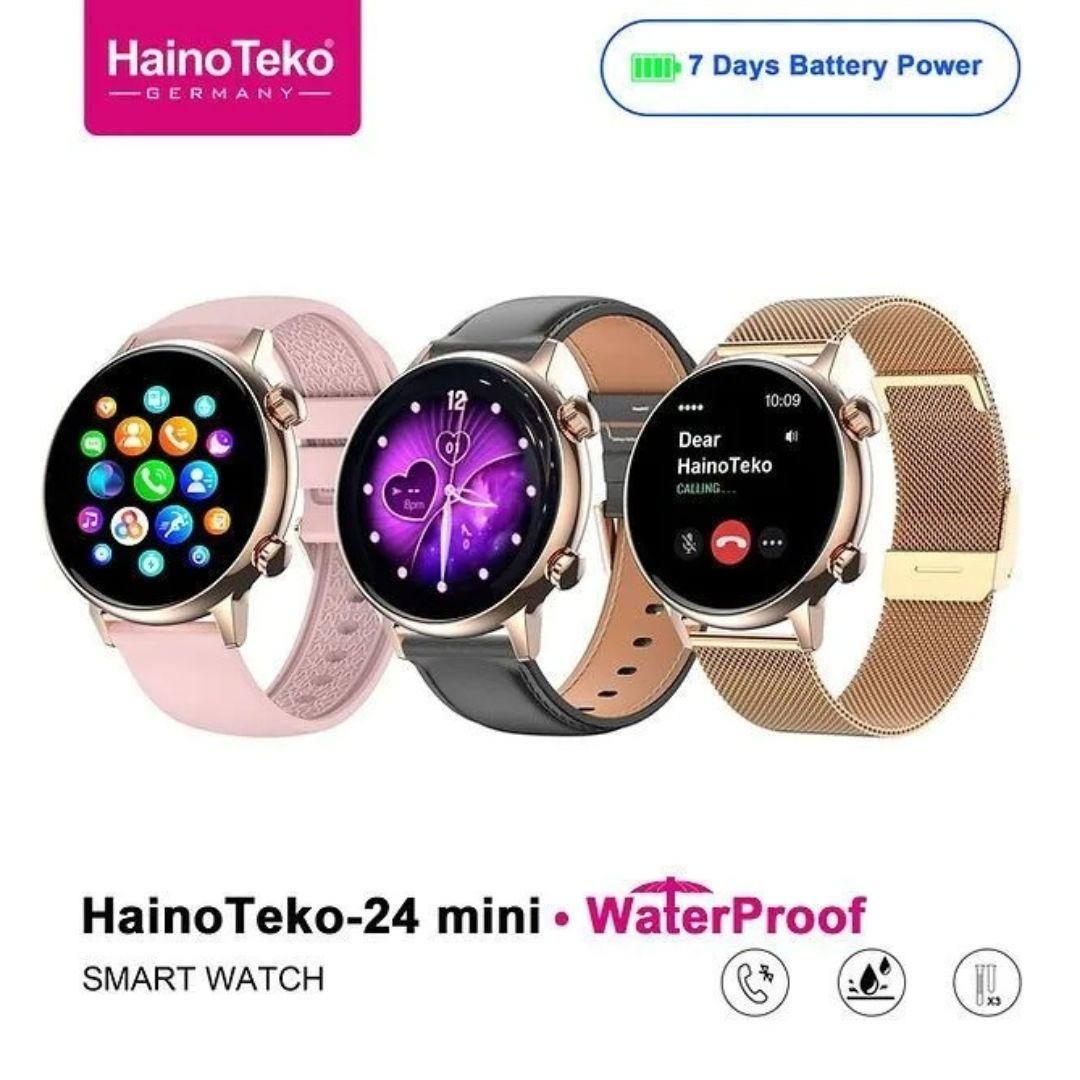 HainoTeko-24 Mini AMOLED Smartwatch Femme – Waterproof, 20+ Modes Sportifs & 3 Bracelets Inclus