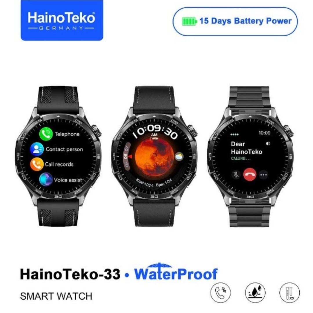 HainoTeko-33 – Smartwatch AMOLED  avec Appels Bluetooth et  15 Jours d’Autonomie