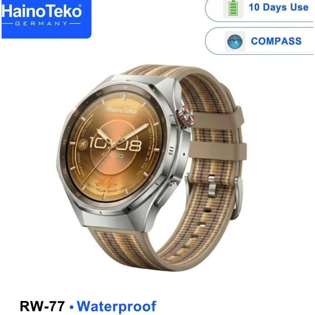 HainoTeko RW-77 Waterproof – Smart Watch Premium avec Appels Bluetooth & 10 Jours d’Autonomie