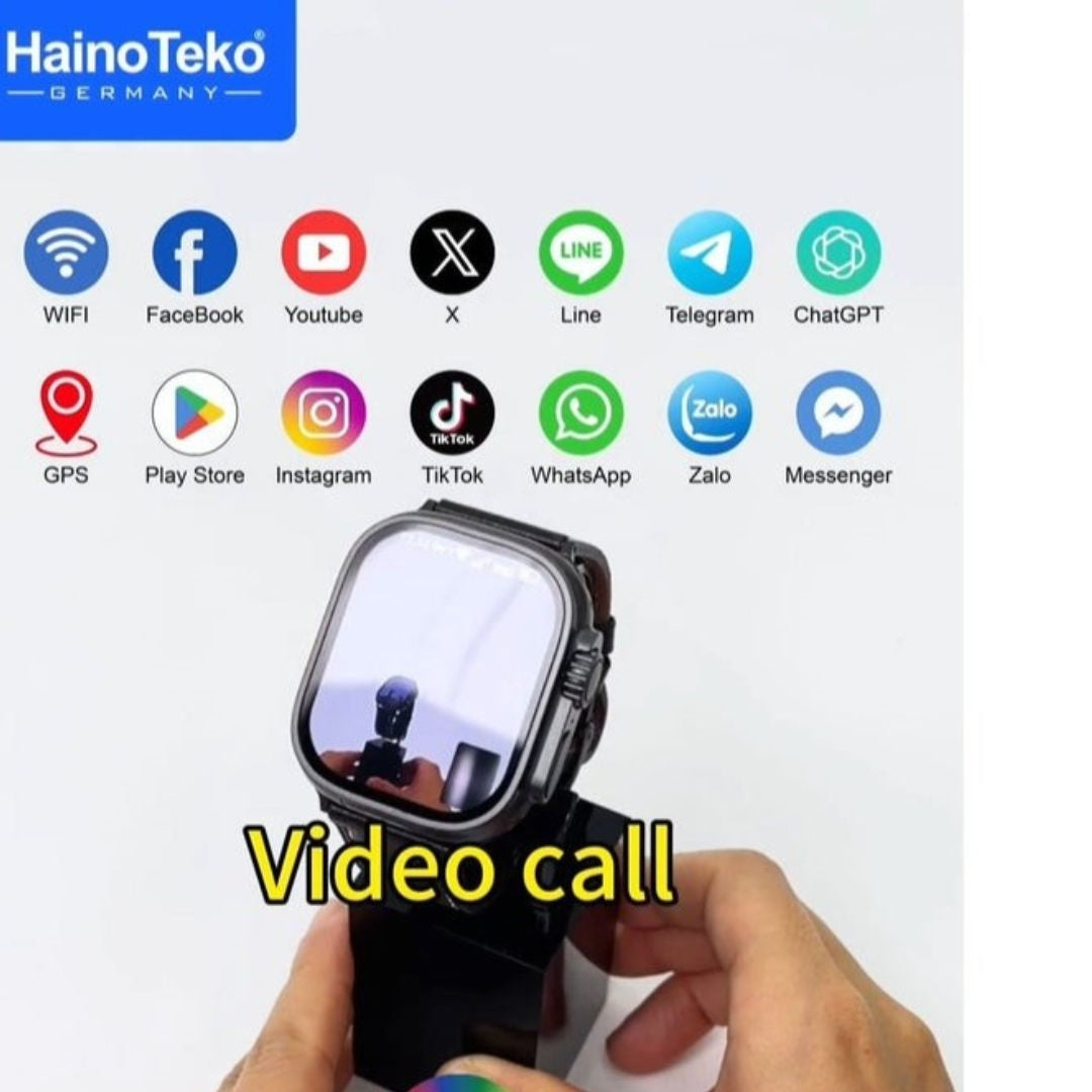 HainoTeko FG-3 – Smartwatch Android 5G avec Carte SIM, Écran AMOLED & Caméra Rotative