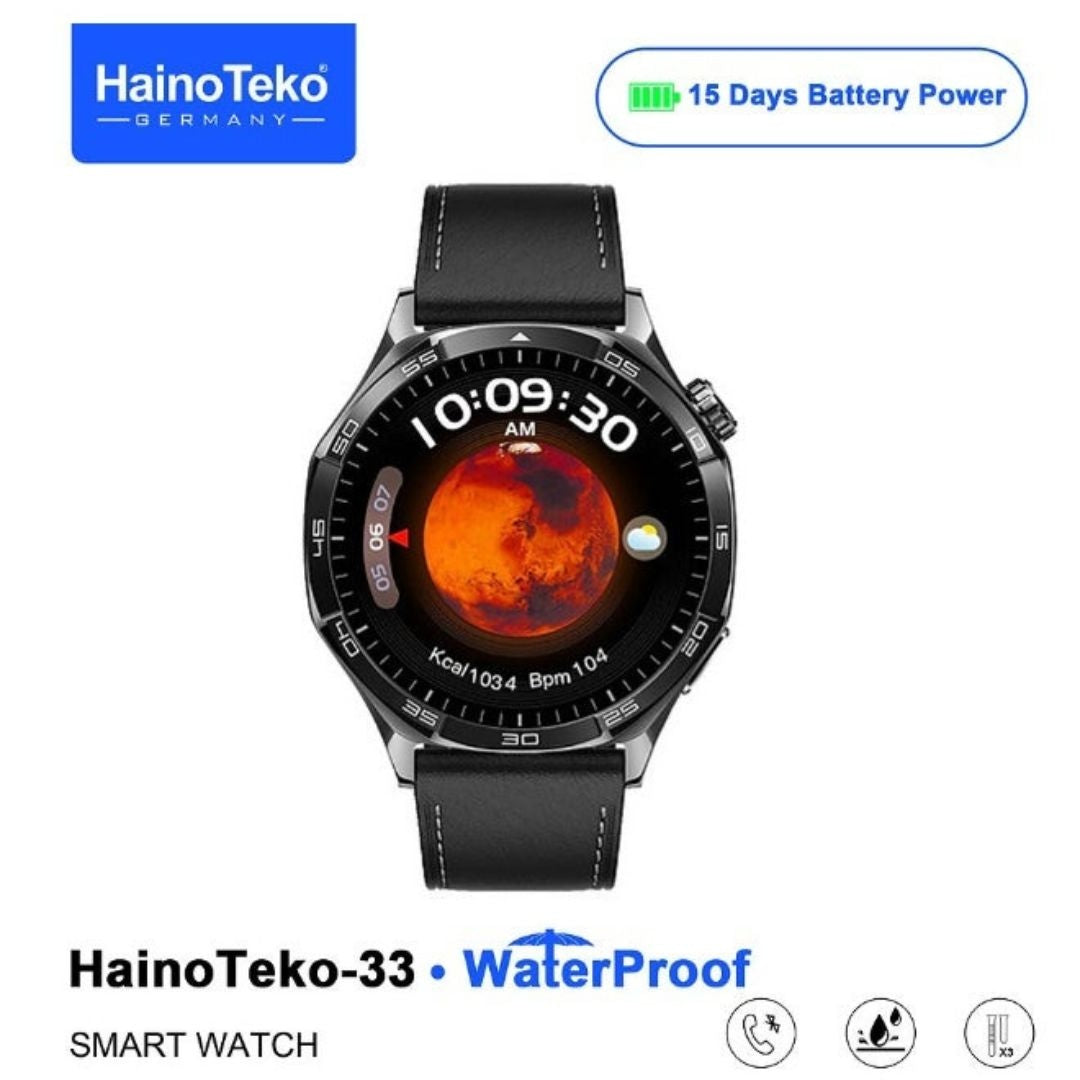 HainoTeko-33 – Smartwatch AMOLED  avec Appels Bluetooth et  15 Jours d’Autonomie