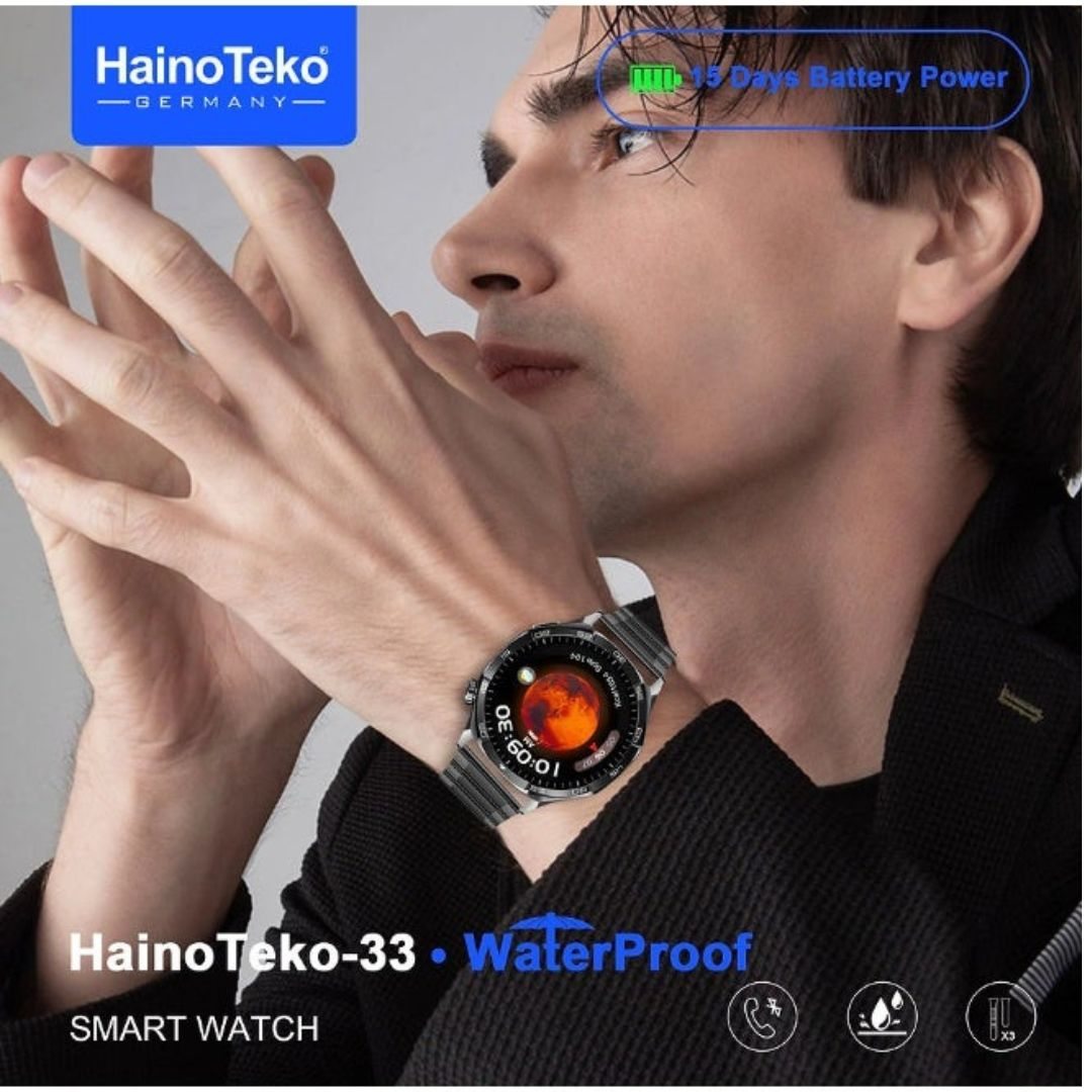 HainoTeko-33 – Smartwatch AMOLED  avec Appels Bluetooth et  15 Jours d’Autonomie