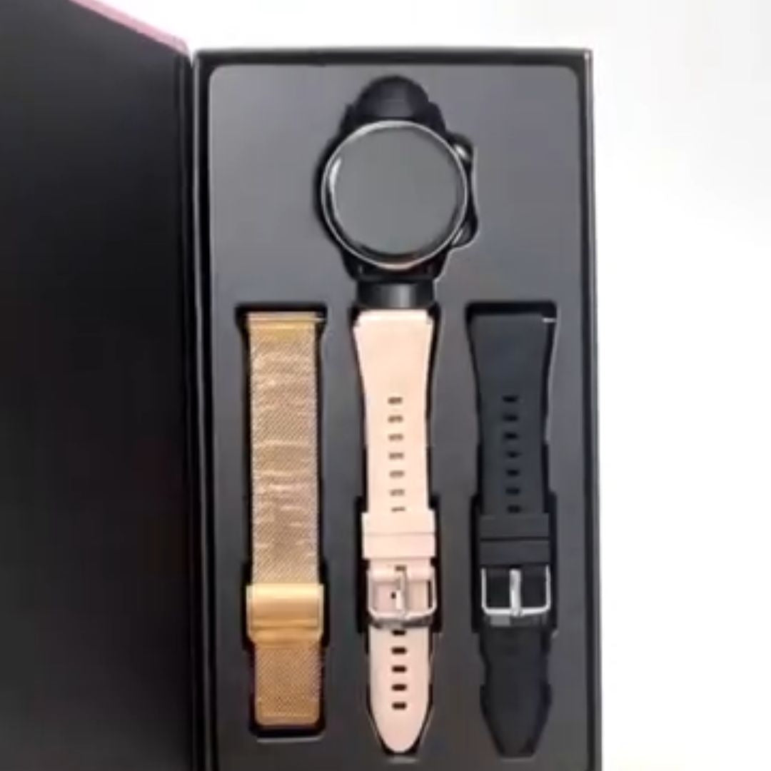 G20 Mini – Montre Connectée Femme AMOLED avec Appels Bluetooth & 3 Bracelets Inclus