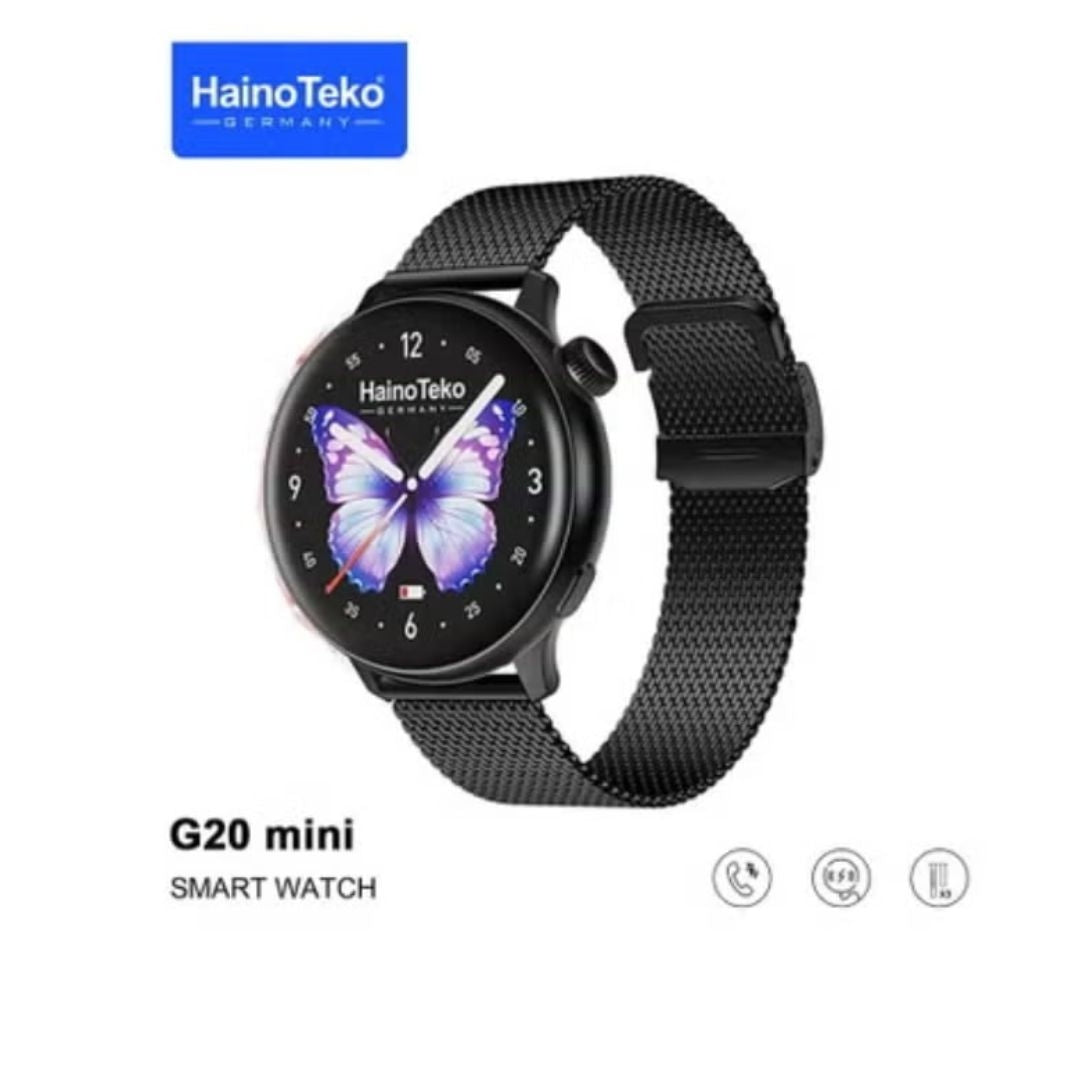 G20 Mini – Montre Connectée Femme AMOLED avec Appels Bluetooth & 3 Bracelets Inclus