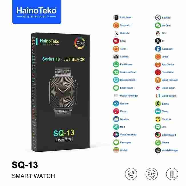 Haino Teko SQ-13 Series 10 – Smartwatch AMOLED , Appels Bluetooth avec 3 Bracelets