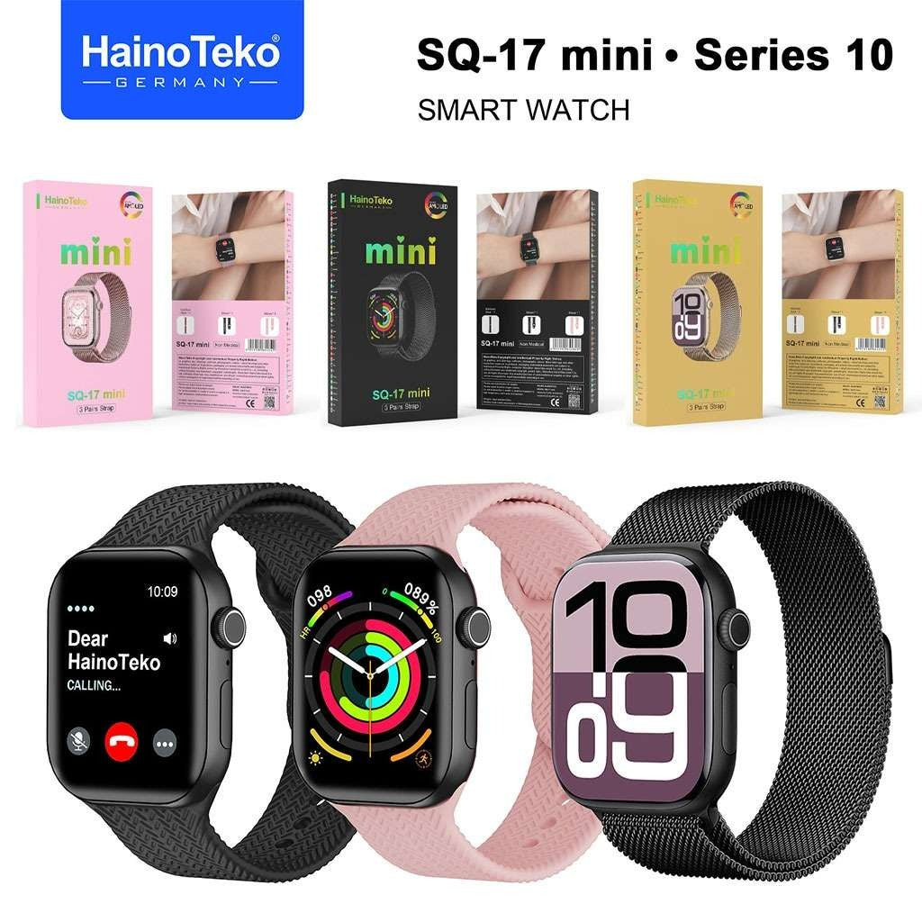 HainoTeko SQ-17 Mini – Smartwatch AMOLED , Appels Bluetooth , 3 Bracelets Inclus