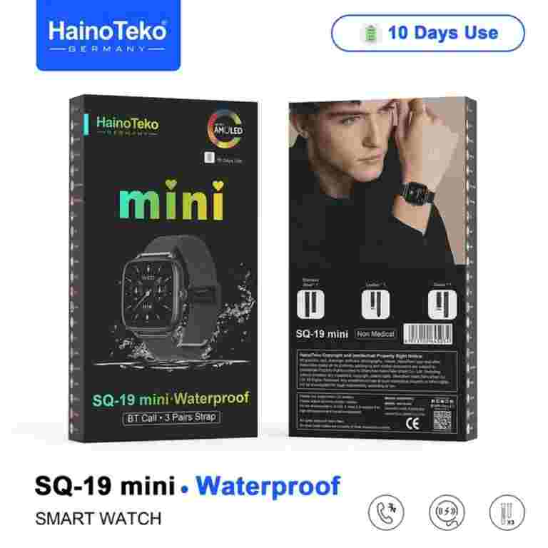 HainoTeko SQ-19 Mini – Smartwatch Bluetooth ,  Écran 1.72" , 3 Bracelets Inclus