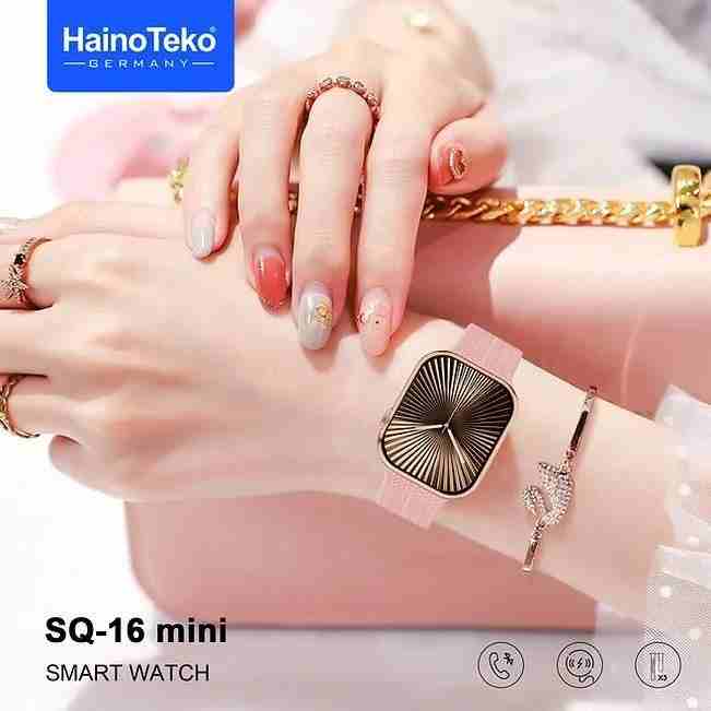 HainoTeko SQ-16 Mini – Smartwatch AMOLED , Appels Bluetooth , 3 Bracelets + Gourmette