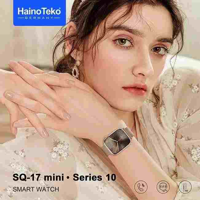 HainoTeko SQ-17 Mini – Smartwatch AMOLED , Appels Bluetooth , 3 Bracelets Inclus