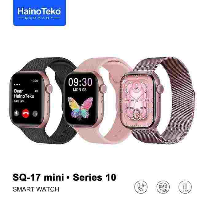 HainoTeko SQ-17 Mini – Smartwatch AMOLED , Appels Bluetooth , 3 Bracelets Inclus