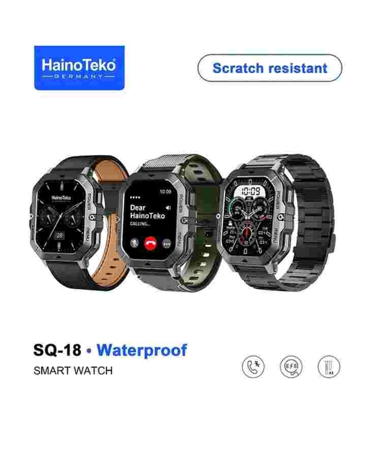 HainoTeko SQ-18 – Smartwatch AMOLED 2.02" ,  Appels Bluetooth , 3 Bracelets Inclus