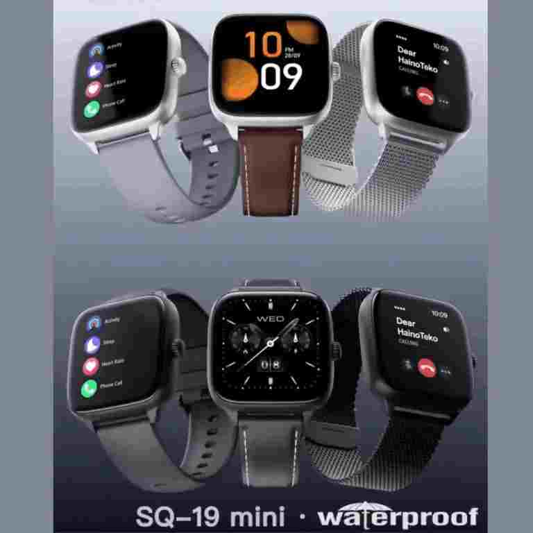 HainoTeko SQ-19 Mini – Smartwatch Bluetooth ,  Écran 1.72" , 3 Bracelets Inclus