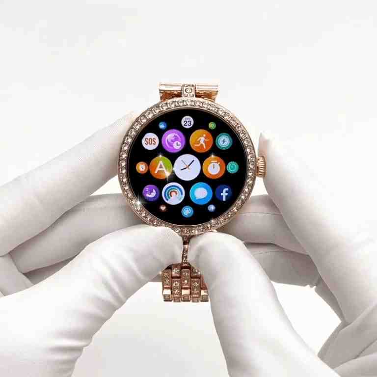 HainoTeko RW-51 – Smartwatch Femme AMOLED , Appels Bluetooth , Charge Sans Fil