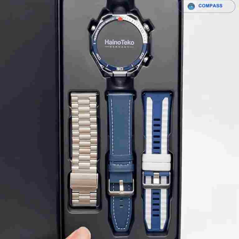 HainoTeko RW-81 – Smartwatch AMOLED 1.53" , Appels Bluetooth, 3 Bracelets Inclus