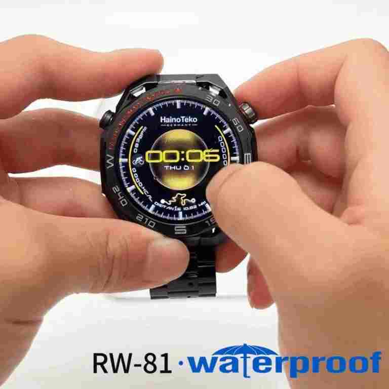 HainoTeko RW-81 – Smartwatch AMOLED 1.53" , Appels Bluetooth, 3 Bracelets Inclus