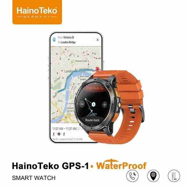 HainoTeko GPS-1 – Smart Watch Sportive AMOLED , GPS Intégré , Lampe Torche , 3 Bracelets