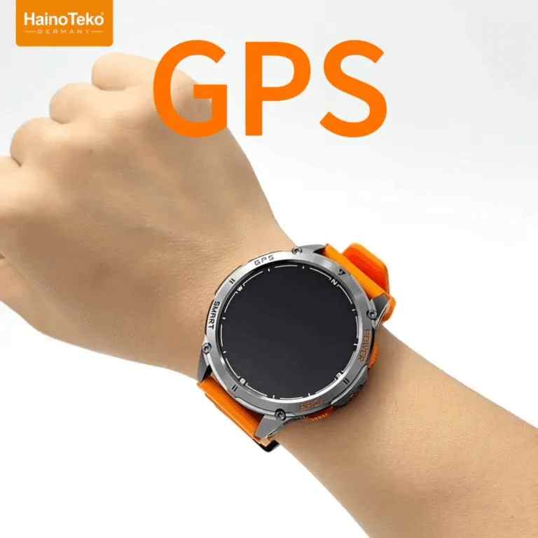 HainoTeko GPS-1 – Smart Watch Sportive AMOLED , GPS Intégré , Lampe Torche , 3 Bracelets
