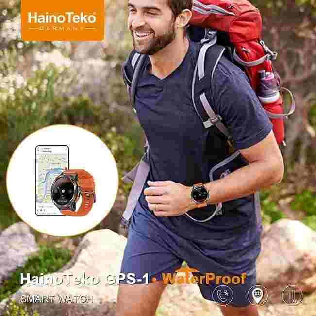HainoTeko GPS-1 – Smart Watch Sportive AMOLED , GPS Intégré , Lampe Torche , 3 Bracelets