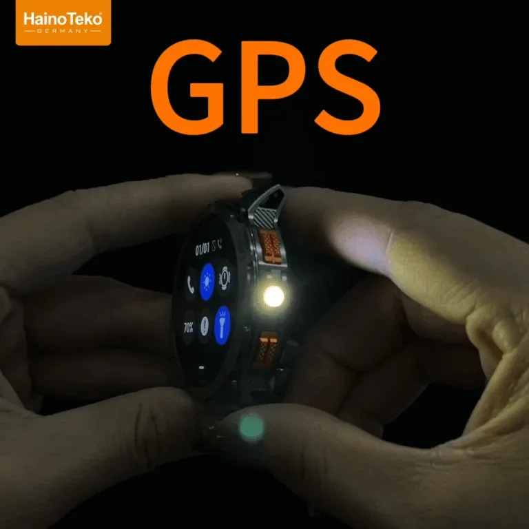 HainoTeko GPS-1 – Smart Watch Sportive AMOLED , GPS Intégré , Lampe Torche , 3 Bracelets