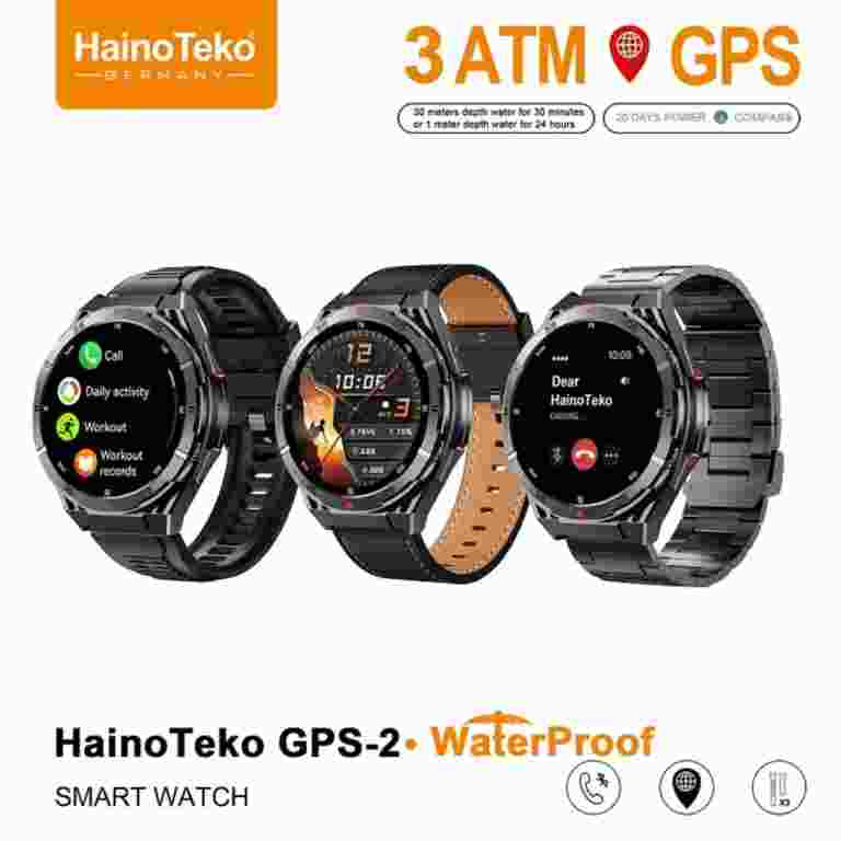HainoTeko GPS-2 – Smart Watch AMOLED 1,43", GPS Intégré , Appels Bluetooth,3 Bracelets