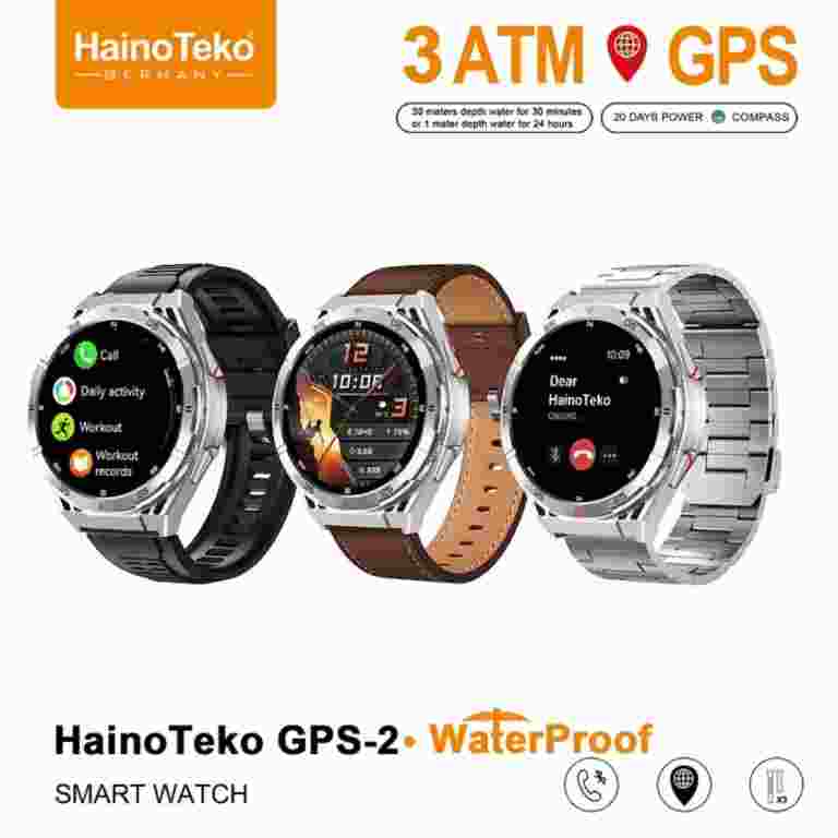 HainoTeko GPS-2 – Smart Watch AMOLED 1,43", GPS Intégré , Appels Bluetooth,3 Bracelets