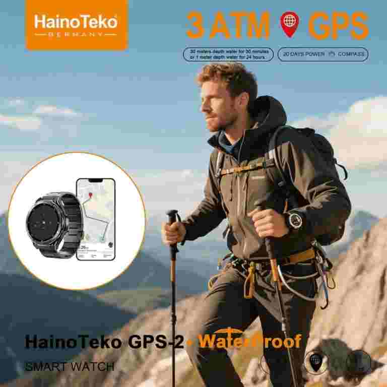 HainoTeko GPS-2 – Smart Watch AMOLED 1,43", GPS Intégré , Appels Bluetooth,3 Bracelets