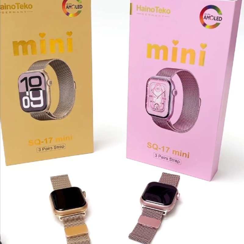HainoTeko SQ-17 Mini – Smartwatch AMOLED , Appels Bluetooth , 3 Bracelets Inclus