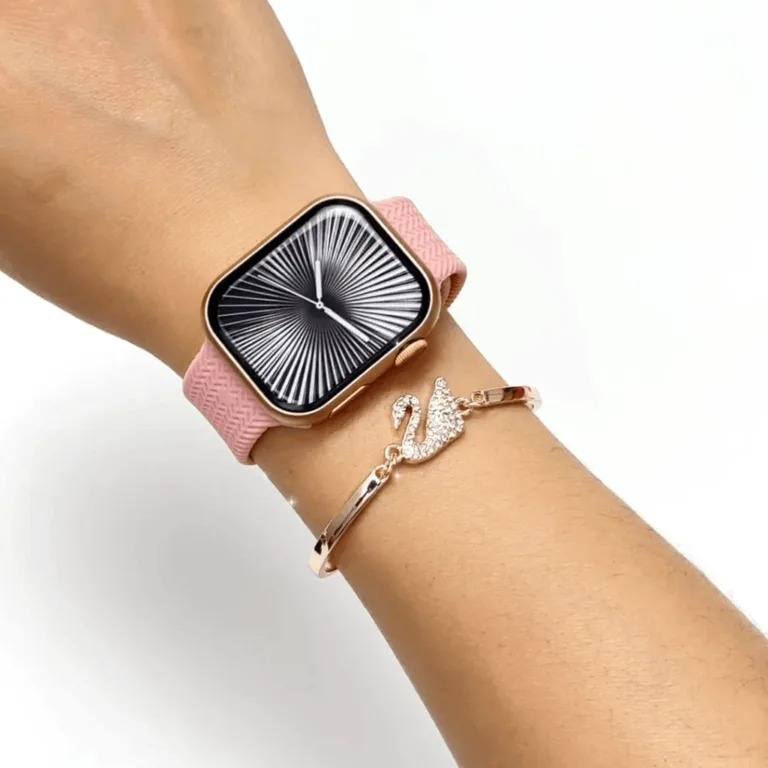 HainoTeko SQ-16 Mini – Smartwatch AMOLED , Appels Bluetooth , 3 Bracelets + Gourmette