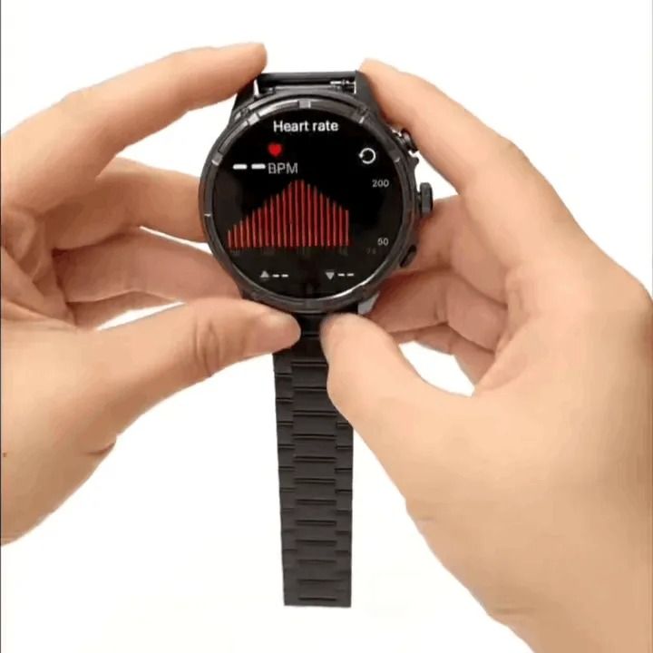 HainoTeko RW-60 Max – Smartwatch AMOLED Grand Écran, Lampe Torche, 3 Bracelets