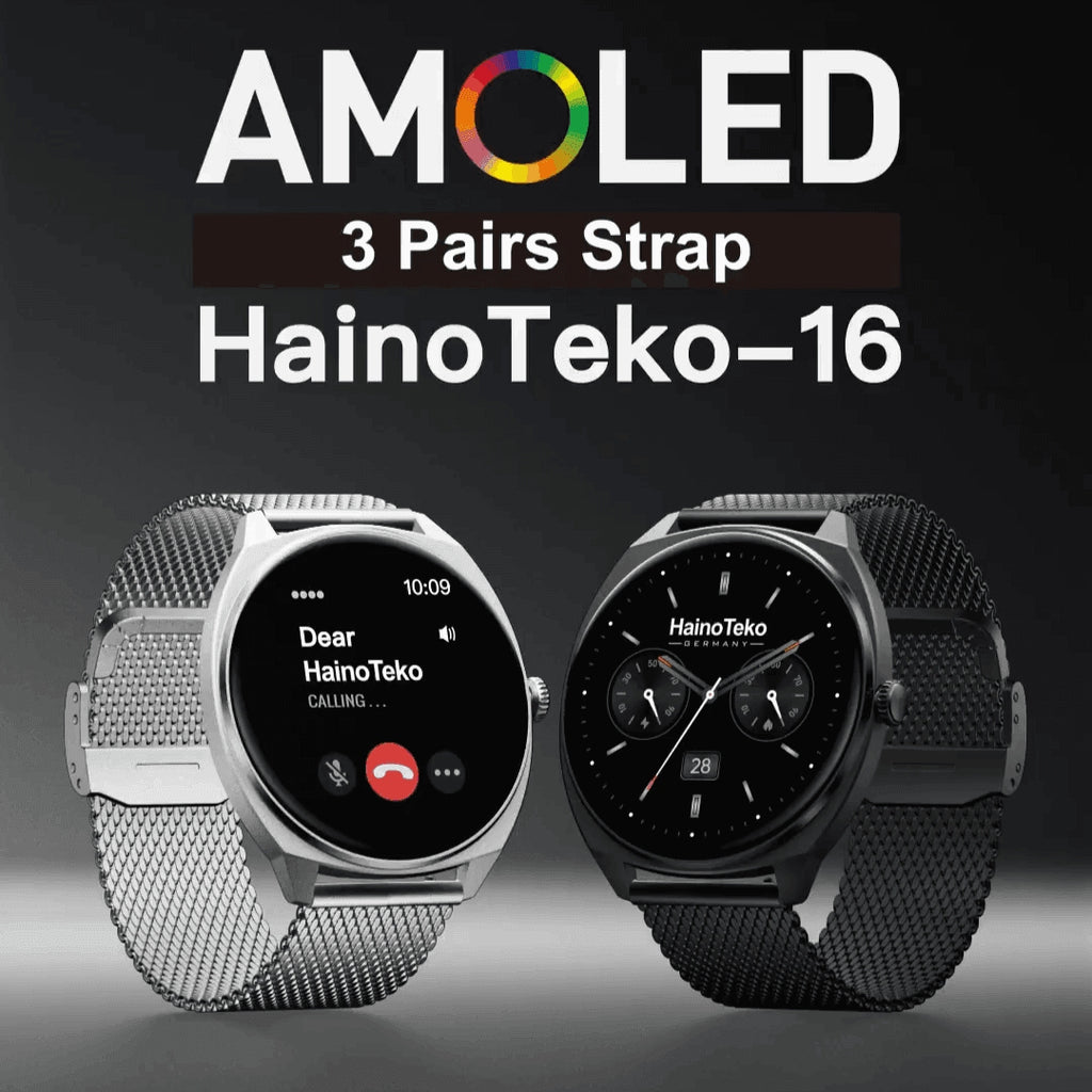 HainoTeko-16 Waterproof – Smart Watch AMOLED Ultra Fine avec Appels Bluetooth