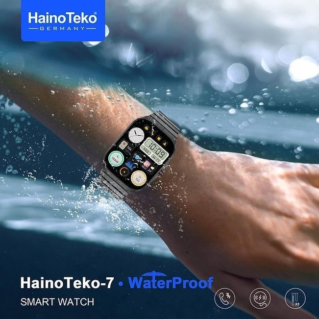 HainoTeko-7 – Smart Watch Étanche avec Écran AMOLED & Verre Courbé