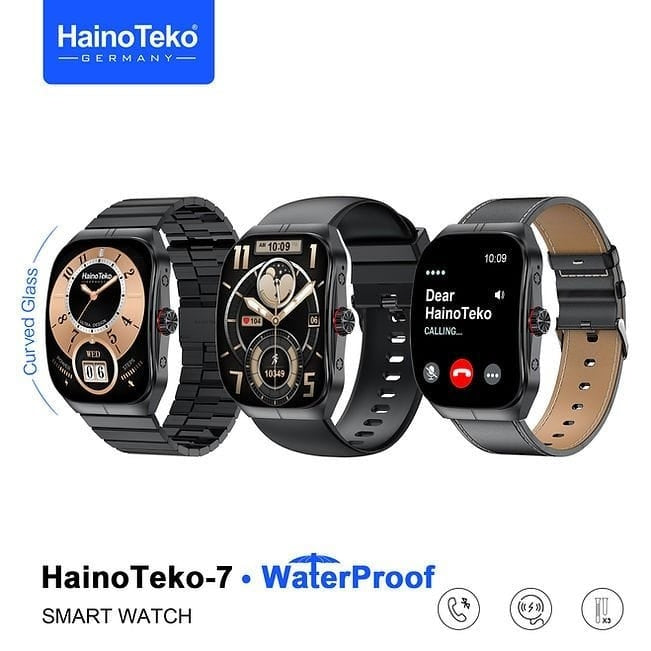 HainoTeko-7 – Smart Watch Étanche avec Écran AMOLED & Verre Courbé