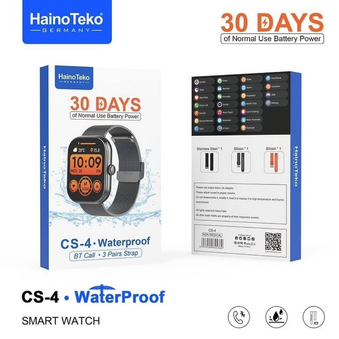 HainoTeko CS-4 Waterproof – Montre Connectée 2,01″ avec Autonomie de 30 Jours