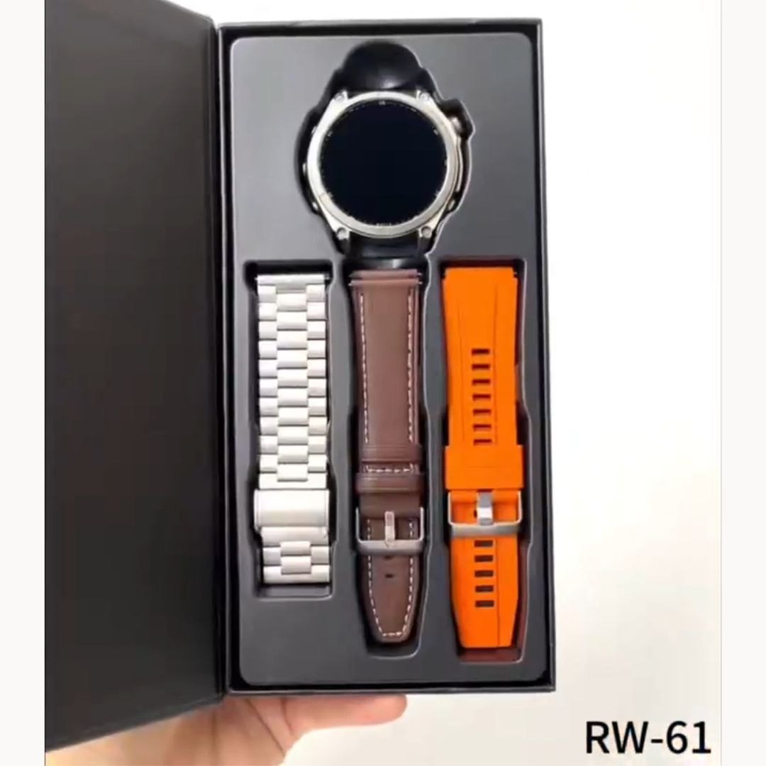 HainoTeko RW-61 -SmartWatch AMOLED avec Lampe Torche,Appels Bluetooth & 3 Bracelets