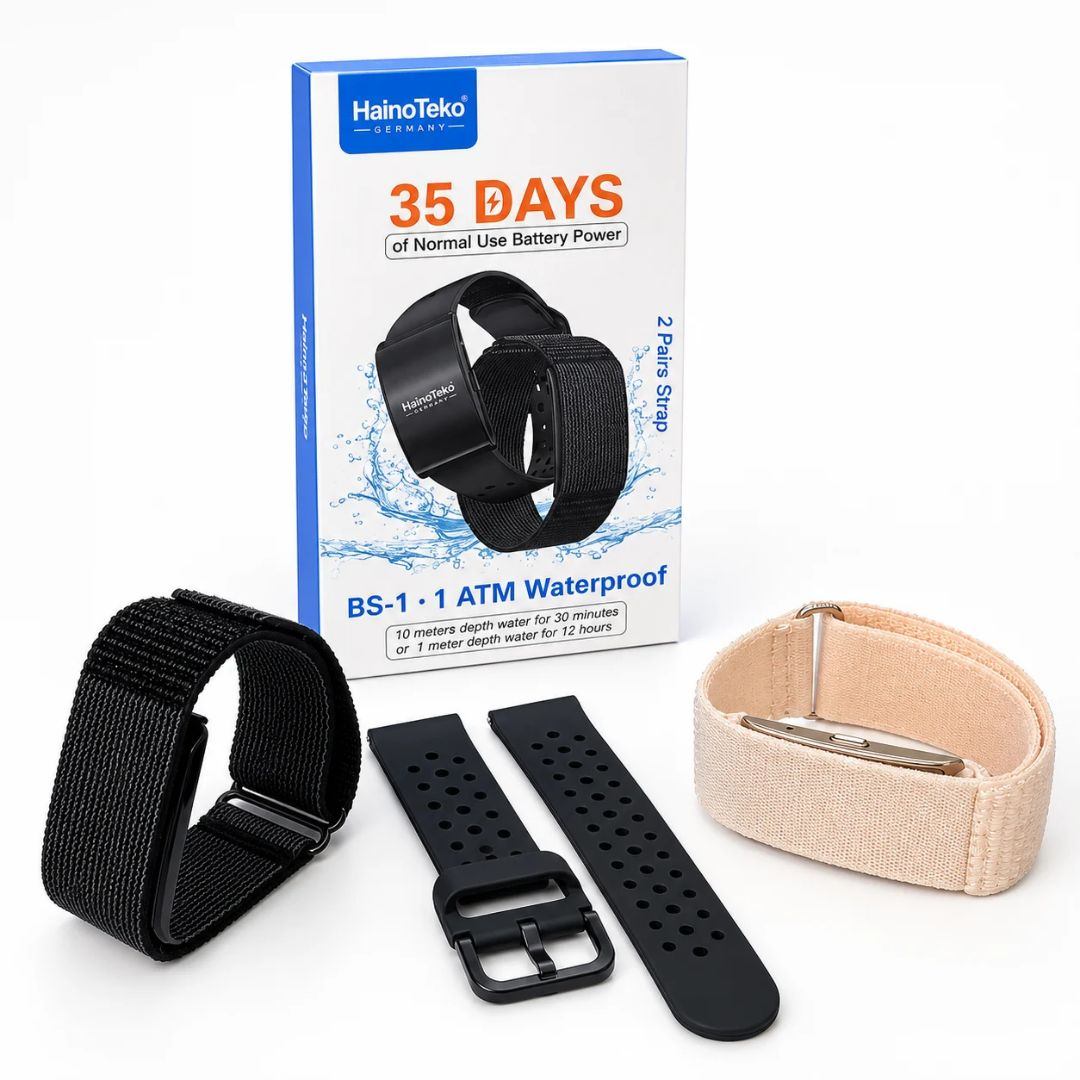 HainoTeko BS-1 – Bracelet Connecté avec 2 Bracelets et Autonomie jusqu’à 35 Jours