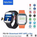 HainoTeko FG-10 – Smartwatch Android 5G avec Écran AMOLED 2,2", Carte SIM, GPS, Wi-Fi & Caméra Rotative 12 MP