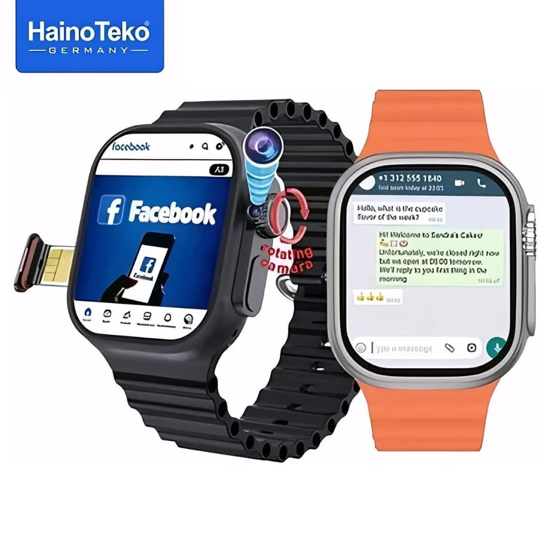 HainoTeko FG-10 – Smartwatch Android 5G avec Écran AMOLED 2,2", Carte SIM, GPS, Wi-Fi & Caméra Rotative 12 MP
