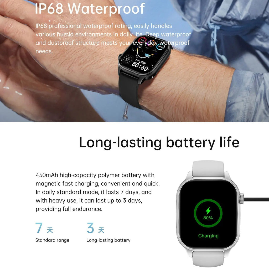 KALOBEE GW13 PRO – Smartwatch  Bluetooth avec Écran HD 1,88"