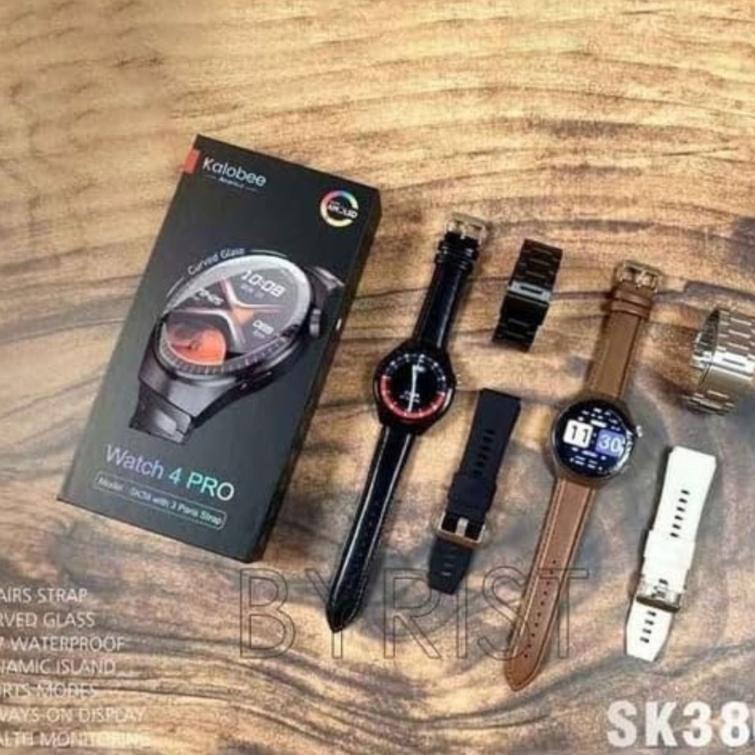 KALOBEE SK38 Watch 4 Pro – Smartwatch AMOLED Incurvé avec 3 Bracelets