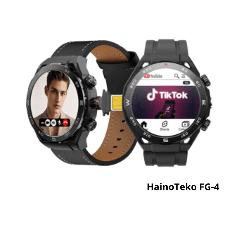 HainoTeko FG-4 - Smartwatch Android 5G – Écran AMOLED, Carte SIM, GPS, Wi-Fi & Caméra Rotative 360°