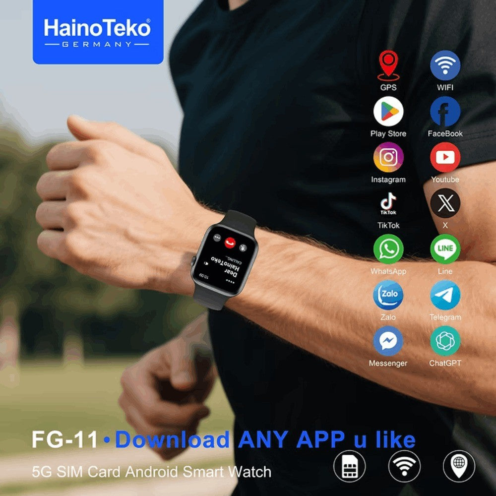 HainoTeko FG-11 - Smartphone de Poignet Android 5G avec Caméra Rotative,GPS et  4 Go + 64 Go