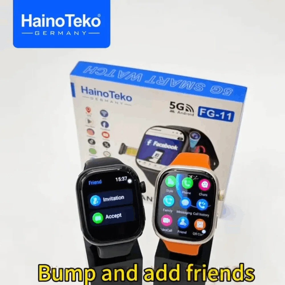 HainoTeko FG-11 - Smartphone de Poignet Android 5G avec Caméra Rotative,GPS et  4 Go + 64 Go