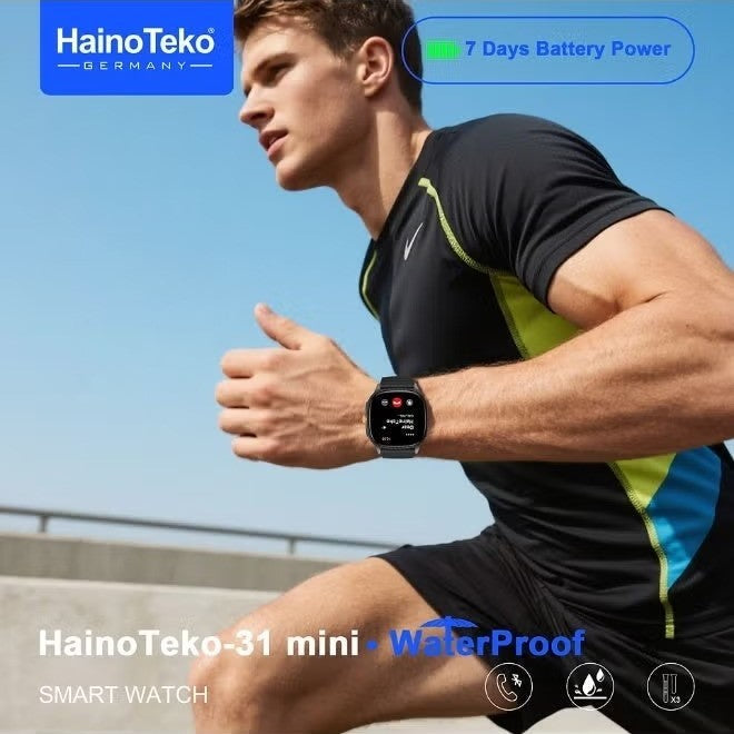 HainoTeko 31 Mini – SmartWatch avec Écran AMOLED, 3 bracelets & Autonomie 7 Jours
