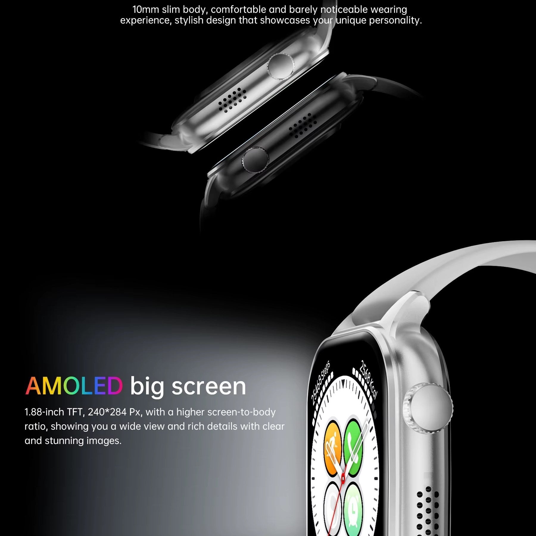 KALOBEE GW13 PRO – Smartwatch  Bluetooth avec Écran HD 1,88"