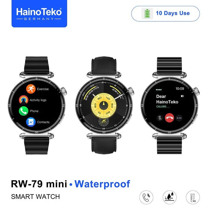 HainoTeko RW-79 Mini – Montre Connectée Femme avec Écran AMOLED et  3 Bracelets