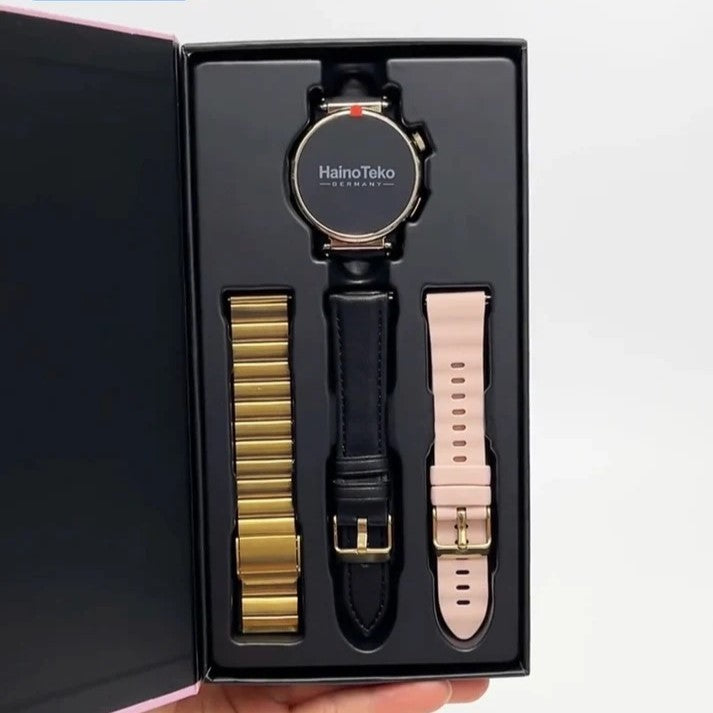 HainoTeko RW-79 Mini – Montre Connectée Femme avec Écran AMOLED et  3 Bracelets